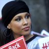 Alicia Keys manifeste pour la libération des jeunes filles nigériannes, enlevées par Boko Haram, devant le consulat du Niger à New York. Le 14 octobre 2014 