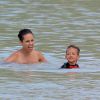 Exclusif - Prix spécial - Alicia Keys, son compagnon Swizz Beatz et leur fils Egypt Daoud Dean en vacances en famille sur l'île de Saint-Barthélémy le 21 mars 2014 