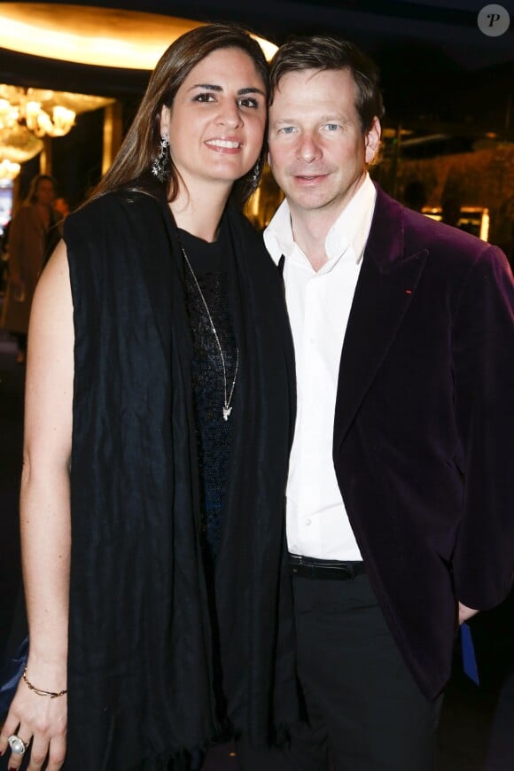 Lorenz Bäumer et sa femme Geraldine - Présentation de la nouvelle revue "Paris Merveilles" du Lido à Paris le 8 avril 2015.