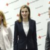 La reine Letizia d'Espagne lors d'une réunion de travail de la Croix-Rouge espagnole à Madrid le 7 avril 2015.