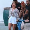 Jennifer Lopez arrive à l'enregistrement de l'émission "American Idol" à West Hollywood. Le 1er avril 2015  