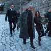Kim Kardashian, Kanye West et leur fille North au monastère de Gherart. Erevan, le 9 avril 2015.