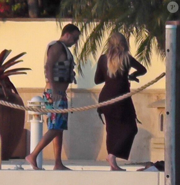 Exclusif - French Montana et Khloé Kardashian à Miami, le 2 avril 2015.