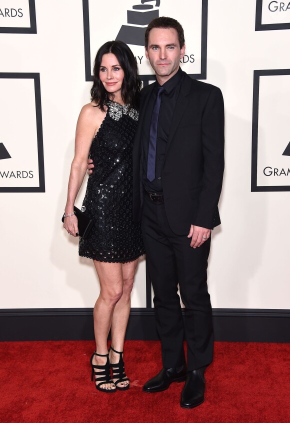 Courteney Cox et son fiancé Johnny McDaid - 57e soirée annuelle des Grammy Awards au Staples Center à Los Angeles, le 8 février 2015.