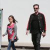 Exclusif - David Arquette et sa fille Coco vont faire du shopping dans une boutique Adidas à West Hollywood, le 2 avril 2015 