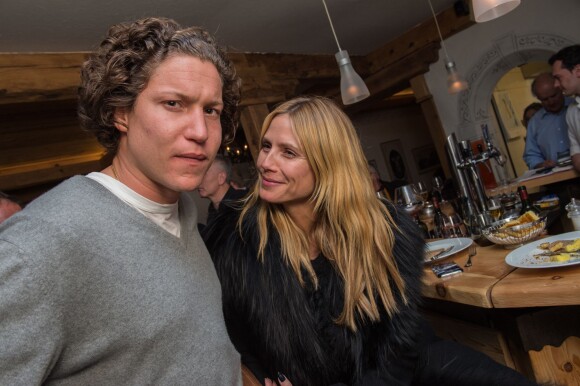 Exclusif - Heidi Klum, sans maquillage, est allée déjeuner avec son compagnon Vito Schnabe au restaurant "Dal Mulin" à St Moritz en Suisse, le 26 mars 2015