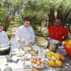Exclusif - Saïda Jawad, Pascal Legitimus - Le célèbre chef tropézien Christophe Leroy a organisé à Marrakech un week-end de fête pour la pose de la première pierre de son école de cuisine franco-marocaine dans son hôtel restaurant le "Jardin d'Ines" à Marrakech au Maroc le 11 avril 2015.