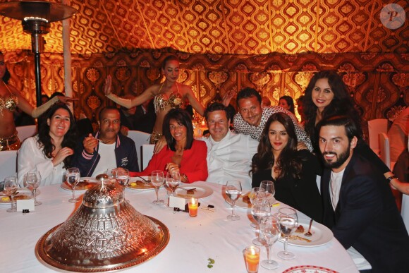 Exclusif - Sofia Essaïdi, Pascal Legitimus - Le célèbre chef tropézien Christophe Leroy a organisé à Marrakech un week-end de fête pour la pose de la première pierre de son école de cuisine franco-marocaine dans son hôtel restaurant le "Jardin d'Ines" à Marrakech au Maroc le 11 avril 2015.