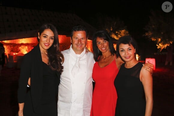 Exclusif - Saïda Jawad, Sofia Essaïdi - Le célèbre chef tropézien Christophe Leroy a organisé à Marrakech un week-end de fête pour la pose de la première pierre de son école de cuisine franco-marocaine dans son hôtel restaurant le "Jardin d'Ines" à Marrakech au Maroc le 11 avril 2015.