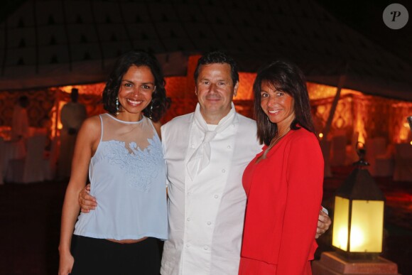 Exclusif - Laurence Roustandjee - Le célèbre chef tropézien Christophe Leroy a organisé à Marrakech un week-end de fête pour la pose de la première pierre de son école de cuisine franco-marocaine dans son hôtel restaurant le "Jardin d'Ines" à Marrakech au Maroc le 11 avril 2015.