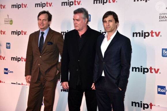Les acteurs Bill Paxton, Ray Liotta et Olivier Martinez arrivent à la soirée d'ouverture du MIPTV à l'hôtel Majestic à Cannes le 13 avril 2015 dans le cadre du MIPTV 2015 qui se déroule au Palais des Festivals du 13 au 16 avril. 