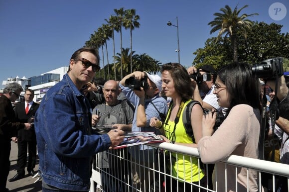 L'acteur américain Bill Paxton lors du photocall de la série "Texas Rising" dans le cadre du MIPTV 2015 à Cannes le 13 avril 2015 qui se déroule au Palais des Festivals du 13 au 16 mai. 