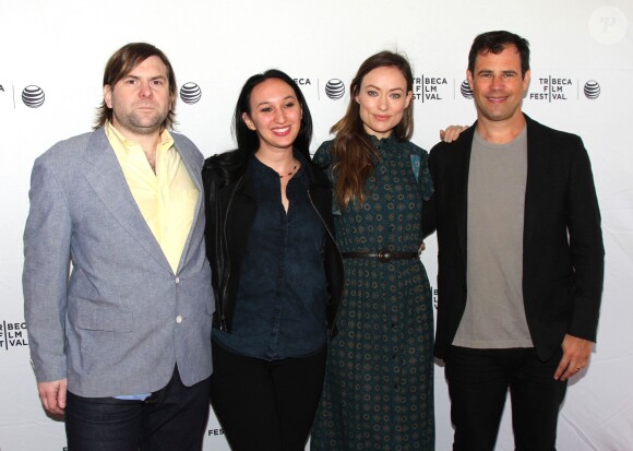 Matthew Parker, Carley Hugo, Olivia Wilde et Alex Orlovsky au Tribeca Film Festival à New York le 16 avril 2015.