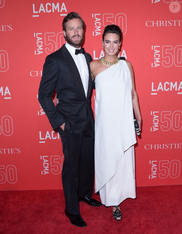 Armie Hammer et Elizabeth Chambers  au 50ème gala d'anniversaire du LACMA à Los Angeles, le 18 avril 2015