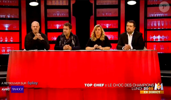Le jury de Top Chef : le choc des champions, composé de Philippe Etchebest, Michel Sarran, Hélène Darroze et Jean-François Piège. 