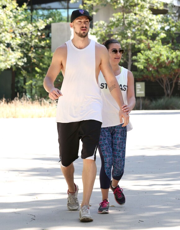 Lea Michele et son petit ami Matthew Paetz à Beverly Hills Los Angeles, le 18 avril 2015