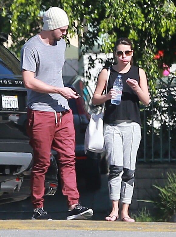 Exclusif - Lea Michele et son petit ami Matthew Paetz à la sortie d'un Spa à Los Angeles, le 8 mars 2015 