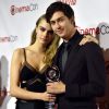 Cara Delevingne et Nat Wolff se partagent le prix d'Étoiles Montantes aux CinemaCon Big Screen Achievement Awards au Caesars Palace. Las Vegas, le 23 avril 2015.