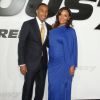 Ludacris et sa femme Eudoxie Agnan enceinte - Avant-première du film "Fast and Furious 7" à Hollywood, le 1er avril 2015