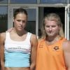 Laure Manaudou au côté de Philippe Lucas chez Arena à Libourne, le 16 septembre 2004