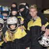 Matthieu Delormeau, Benoît Dubois, Nicolas Touderte, Capucine Anav, Caroline Receveur, Anaïs Camizuli - L'équipe de l'émission Le Mag sur NRJ12 fait du karting à Wissous le 9 avril 2014.
