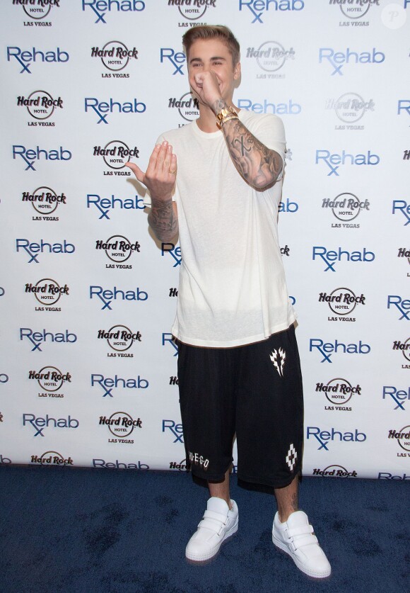 Justin Bieber à la soirée "Mayweather Vs. Pacquiao" à Las Vegas, le 2 mai 2015