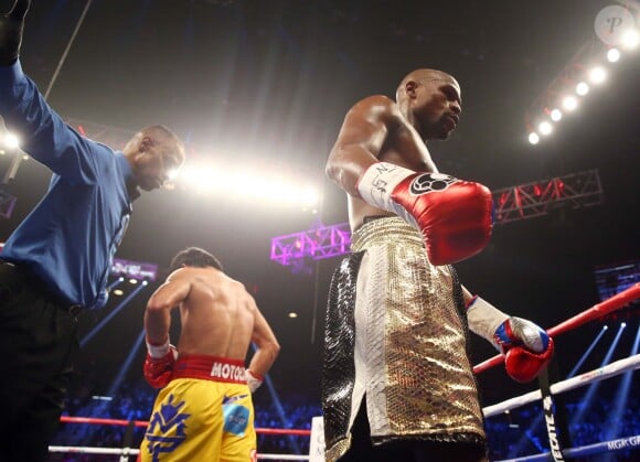 Combat entre Floyd Mayweather et Manny Pacquiao à Las Vegas, le 2 mai 2015.