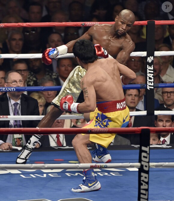 Combat entre Floyd Mayweather et Manny Pacquiao à Las Vegas, le 2 mai 2015.