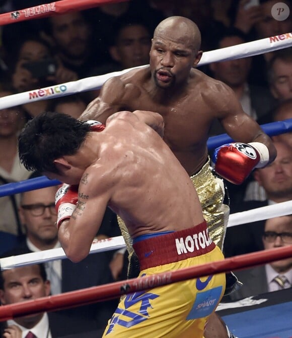 Combat entre Floyd Mayweather et Manny Pacquiao à Las Vegas, le 2 mai 2015.