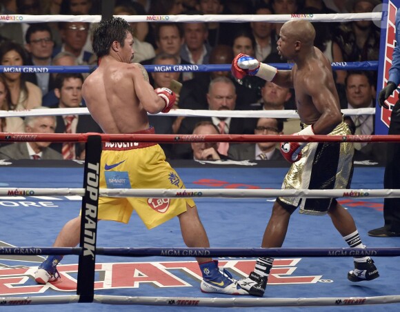 Combat entre Floyd Mayweather et Manny Pacquiao à Las Vegas, le 2 mai 2015.