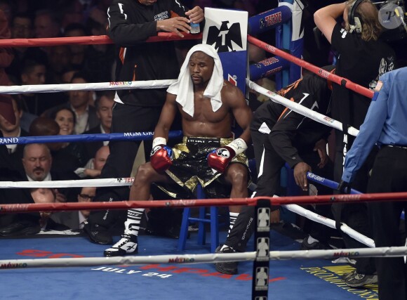 Combat entre Floyd Mayweather et Manny Pacquiao à Las Vegas, le 2 mai 2015.
