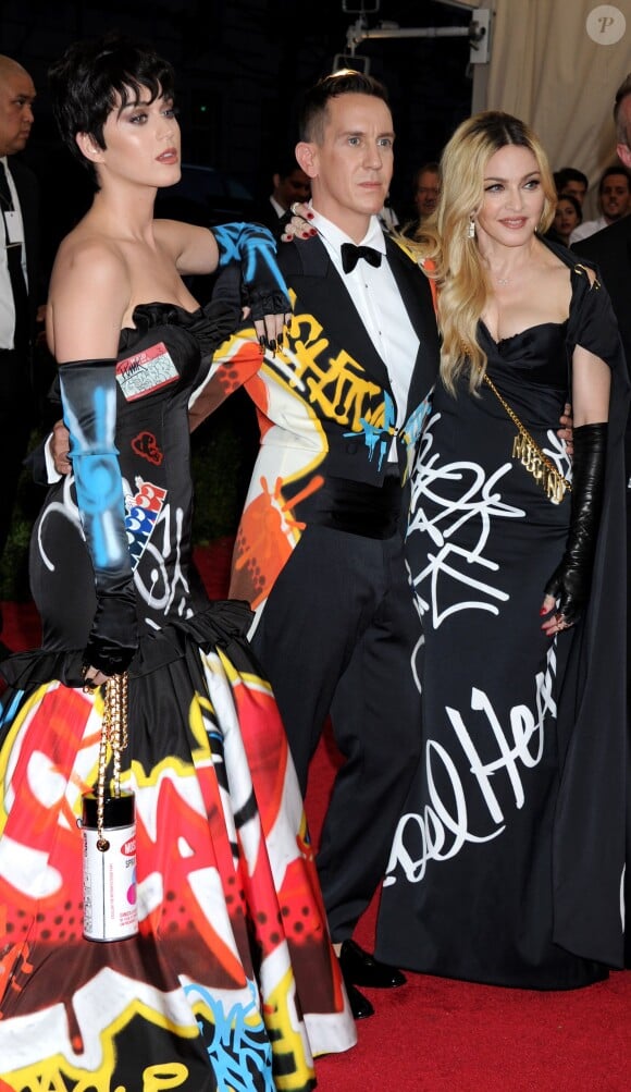 Katy Perry, Jeremy Scott et Madonna au bal du Costume Institute, le Met Gala, au Metropolitan Museum of Art à New York, le 4 mai 2015.
