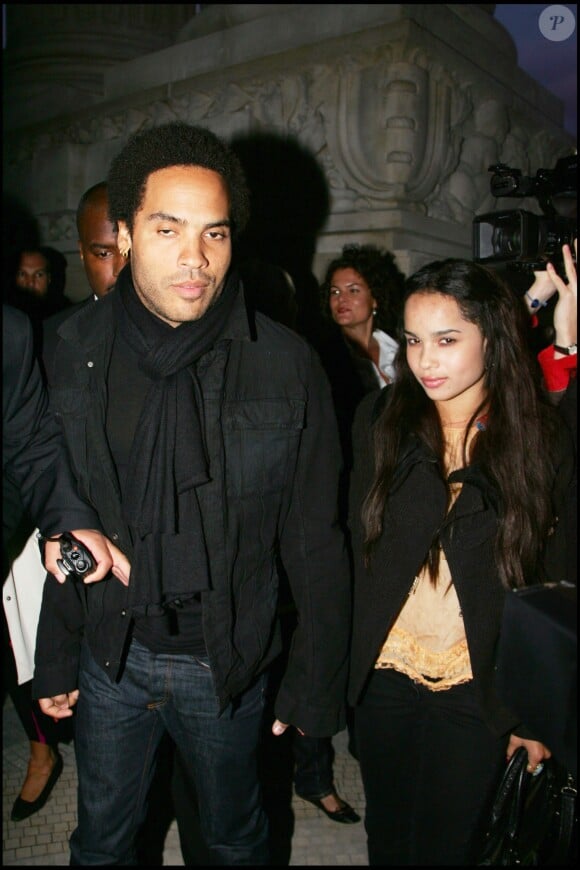 Lenny Kravitz et sa fille Zoë au défilé Dior, Paris, le 3 octobre 2006