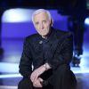 Charles Aznavour participe à l'enregistrement de Vivement dimanche sur France 2, le 29 avril 2015 (émission diffusée : le 3 mai 2015 sur France 2).
