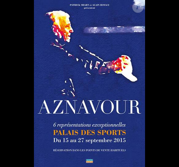 Affiche des concerts parisiens de Charles Aznavour en septembre 2015