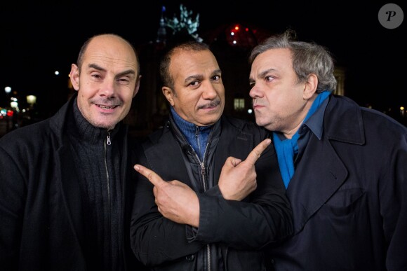 Exclusif - Bernard Campan, Pascal Légitimus et Didier Bourdon (Les Inconnus) à Paris le 17 décembre 2013.