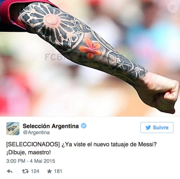 Le nouveau tatouage de Lionel Messi - mai 2015