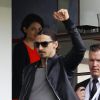 Zlatan Ibrahimovic dans les tribunes du Parc des Princes lors du match entre le PSG et Lille, le 25 avril 2015 à Paris