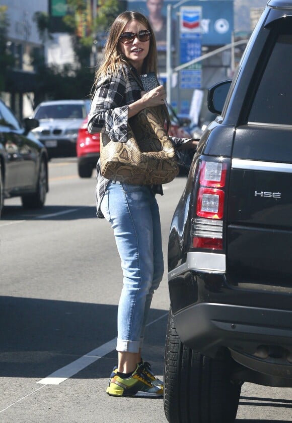 Exclusif - Sofia Vergara est allée acheter des coussins dans un magasin de décoration à West Hollywood, le 2 mai 2015 ywood