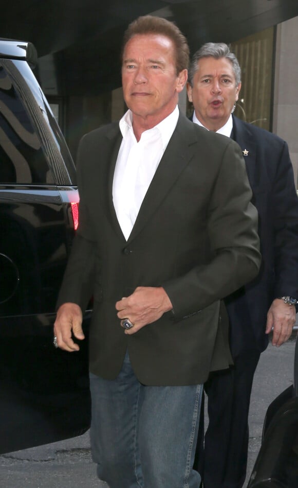 Arnold Schwarzenegger - Personnalités se rendant au Sirius XM Studios à New York, le 22 avril 2015.  