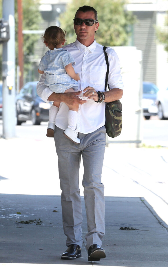 Exclusif - Gavin Rossdale et son fils Apollo vont à l'église à Los Angeles, le 10 mai 2015.