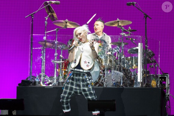 Gwen Stefani et le groupe No Doubt sur scène à Las Vegas lors du festival Rock in Rio USA. Le 8 mai 2015.