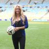Shakira - Personnalités en conférence de presse au stade Maracana pour annoncer la cérémonie de clôture de la finale de la Coupe du Monde à Rio de Janeiro, le 12 juillet 2014.