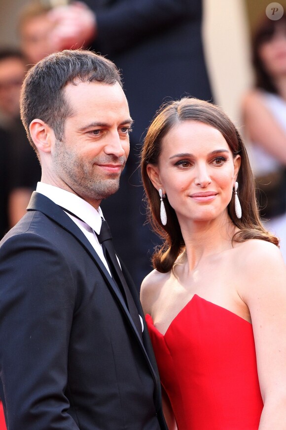 Natalie Portman et son mari Benjamin Millepied - Montée des marches du film "La Tête Haute" pour l'ouverture du 68e Festival du film de Cannes le 13 mai 2015