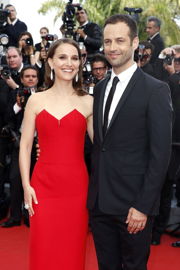 Natalie Portman et son mari Benjamin Millepied - Montée des marches du film "La Tête Haute" pour l'ouverture du 68e Festival du film de Cannes le 13 mai 2015