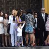 Exclusive - Eva Longoria et Amauri Nolasco ont assisté au baptême du fils d'un couple d'amis avant d'aller faire la fête dans les arènes de Cordoue. Mai 2015