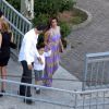 Exclusive - Eva Longoria et Amauri Nolasco ont assisté au baptême du fils d'un couple d'amis avant d'aller faire la fête dans les arènes de Cordoue. Mai 2015