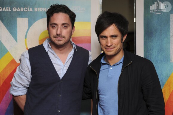 Pablo Larrain et Gabriel Garcia Bernal à Paris le 4 février 2013.