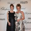 Exclusif - Julianne Moore et Caroline Scheufele - Soirée de la remise du trophée Chopard sur la terrasse de l'hôtel Martinez à Cannes, le 15 mai 2015.