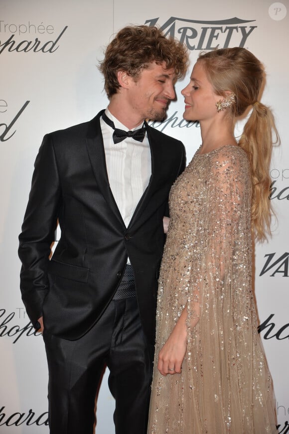 Exclusif - Niels Schneider et Tatiana Verstraeten - Soirée de la remise du trophée Chopard sur la terrasse de l'hôtel Martinez à Cannes, le 15 mai 2015.
